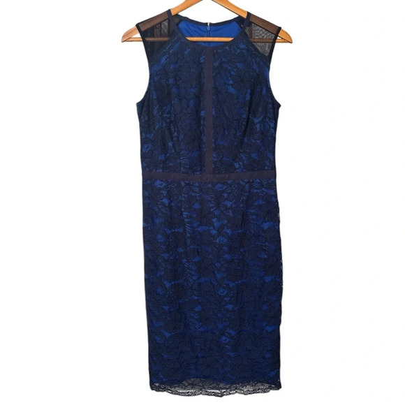 MAGGY LONDON Lace Overlay Dress. Size 8 - Picture 1 of 7